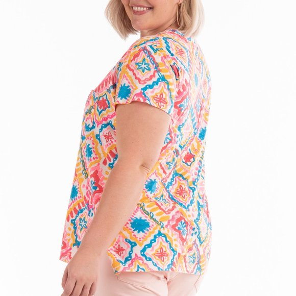 FRESH PRODUCE Janey Slub T cotton knit top hi-low hem NWT $65 - Picture 2 of 3